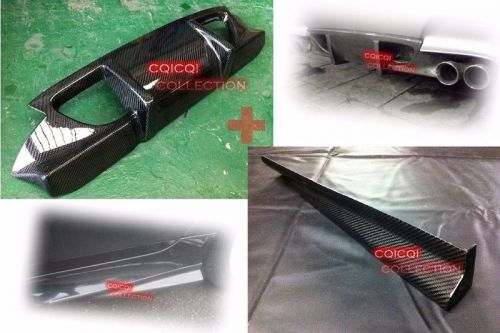 Carbon fiber bmw 06~10 e60 m5 sedan dto side skirt spoiler + rear diffuser ◎