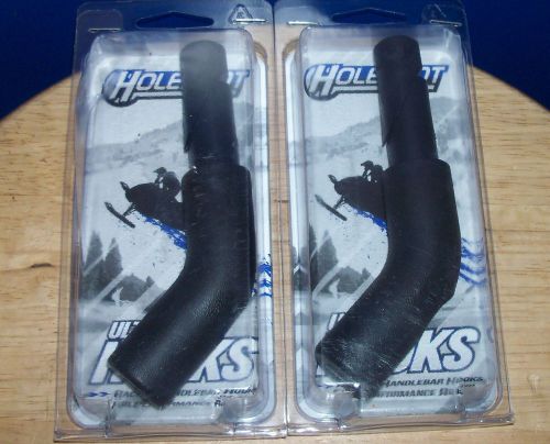 Holeshot set of 2 45 degree short ultra snowmobile handlebars hooks nib