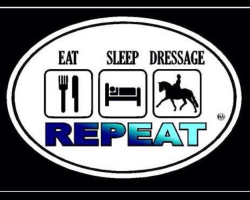 Dressage eat. sleep. dressage. repeat. horse printed 5&#034; decal/sticker