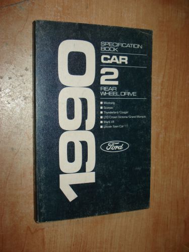 1990 ford specifications manual original book mustang cougar thunderbird &amp; more