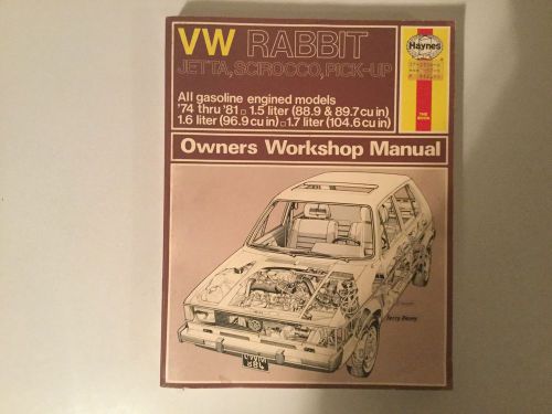 1975-1981 vw rabbit convertible scirocco pickup truck jetta haynes repair manual