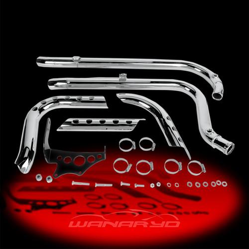 Supertrapp three-shield x pipes by paul yaffe,chrome for 2006-2011 harley dyna