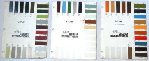 1977-1979 saab dupont color  international paint chip chart all models original