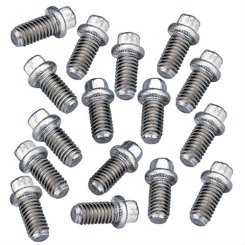Summit racing header bolts hex head stainless 3/8&#034;-16 0.750&#034; u.h.l. set of 16