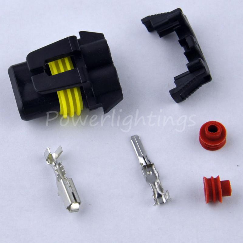 1 set  hid xenon power female connector end bulb ballast adaptors plug socket