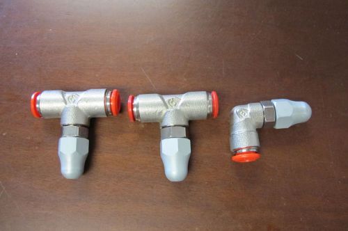 Omp nozzle connectors with atomizers &#034;t&#034; shapes and &#034;l&#034; shape - lot of 3 set