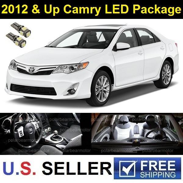 2012 & up toyota camry l le se sedan interior led smd lights package 6pcs white