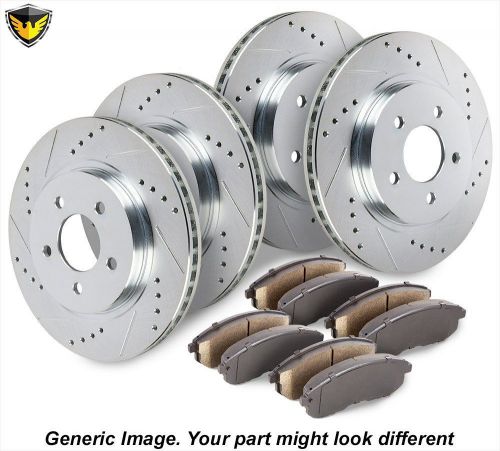 Front rear premium performance brake kit - ceramic pads slotted &amp; drilled rotors