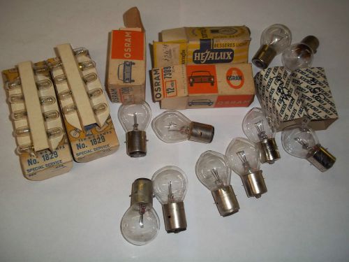 Vintage nos single contact headlight &amp; mini-light auto lamp bulb lot