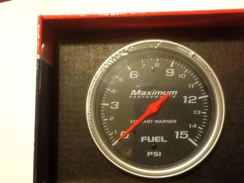 Stewart warner fuel pressure gauge black new mechanical pn 114503 2" 5/8"