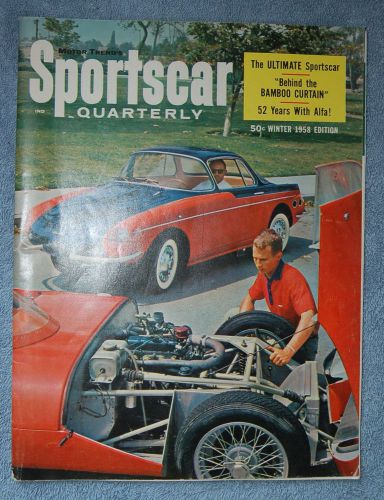 Vtg 1958 car racing sports car quarterly porsche, alfa, many more (see t.o.c.)