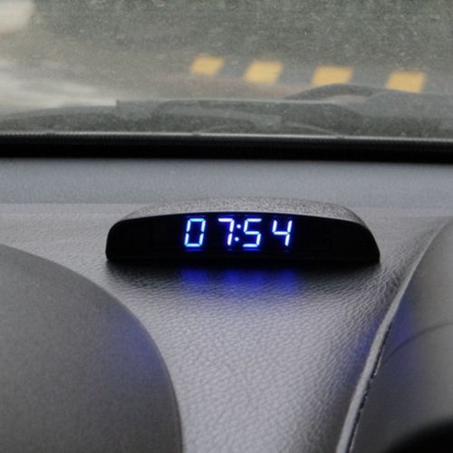 Multi car 12v digital lcd time clock in out thermometer monitor alarm voltage