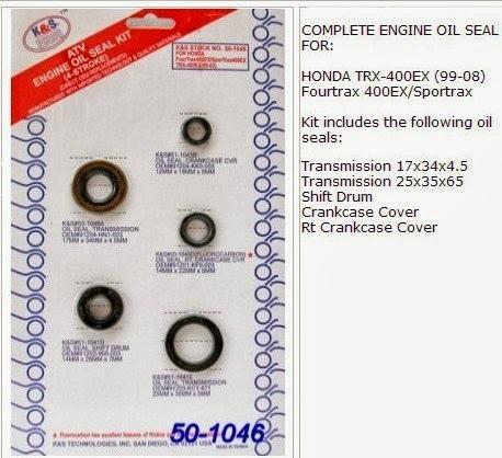 Yamaha yfm660r raptor 2001 - 2005 engine oil seal kit k&s 50-4043**