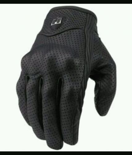 Icon perforated motorcycle gloves black size l