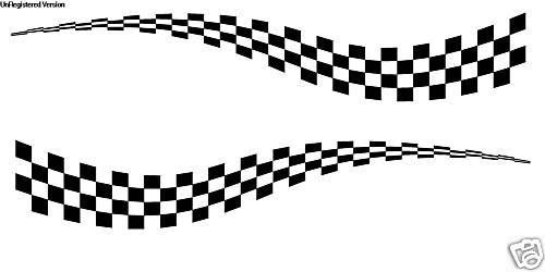 Black &amp; white racing checkered flag trailer hauler decal haulmark pace victory