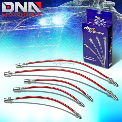 For 90-93 integra db da red stainless steel hose braided drum brake line/hose