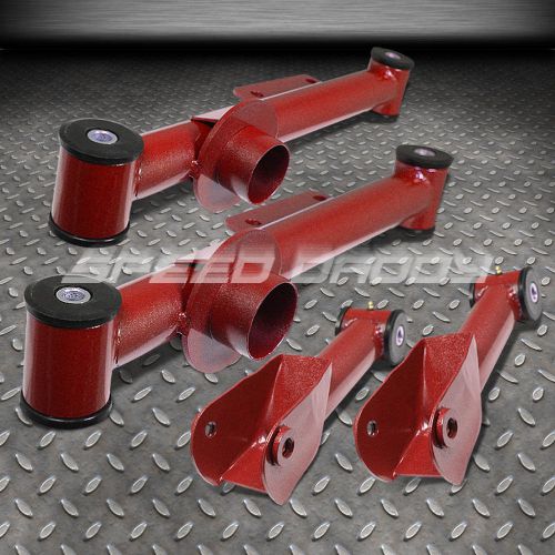 Red tubular rear suspension upper+lower control arms 4-pc for ford 79-04 mustang