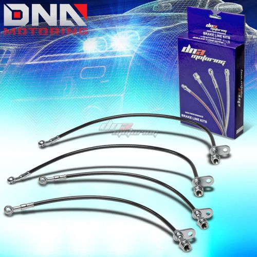 For 02-06 rsx/civic si/tsx/crz black stainless steel hose braided brake line