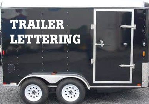 2 enclosed trailer hauler lettering decals racecar graphics