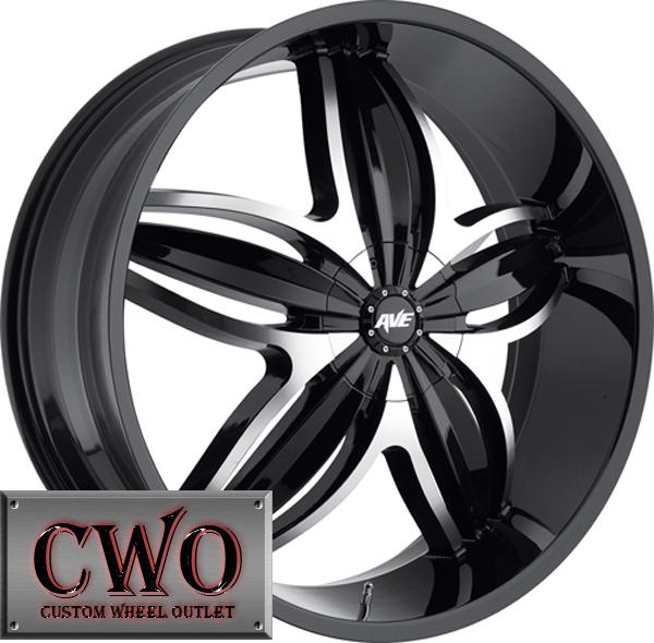 22 black avenue a609 wheels rims 5x127/5x139.7 5 lug jeep wrangler dodge ram