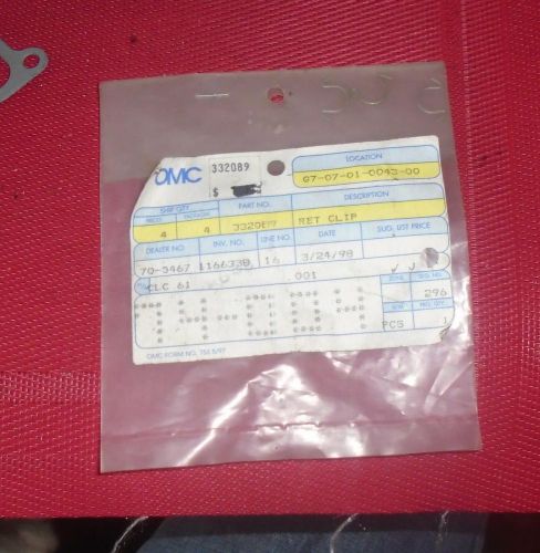 3  nos  johnson/evinrude/omc  retainer clip p/n 332089