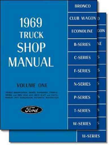 1969 ford pickup van  & truck repair shop manual f100 f250 f350 bronco c-series 