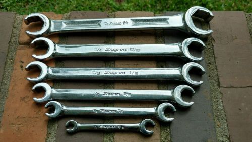 Snap-on 6pc double end  sae flare nut wrenches 1/4 -1-1/8th  nice!!
