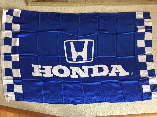 Honda checkered blue nylon or polyester flag banner sign with grommets 3&#039; x 5&#039;