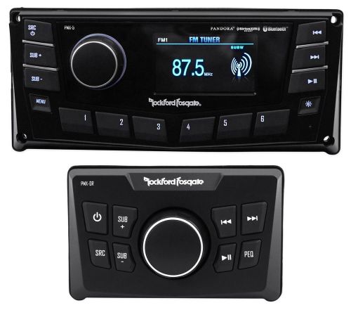 Rockford fosgate pmx-5 2.7&#034; marine digital media receiver radio+wired remote