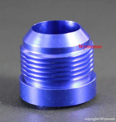 16an male aluminum weld bung fitting oil return drain dry sump catch cooler blue