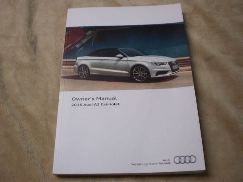 2015 audi a3 cabriolet owners manual book guide all models