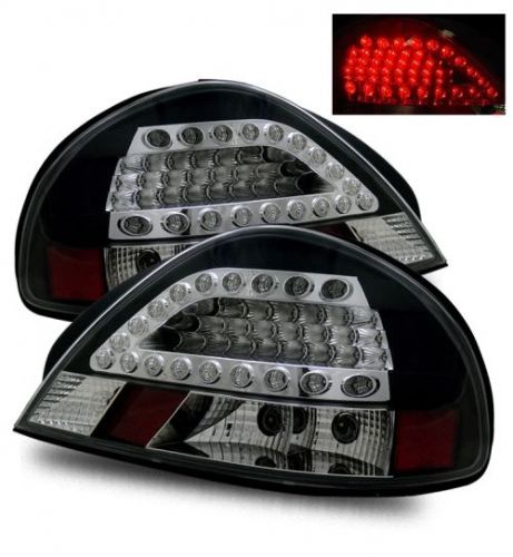 Fit 99-05 pontiac grand am  black led tail lights rear brake lamps left+right