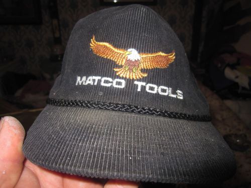 Vintage black corduroy matco tools with eagle snapback hat