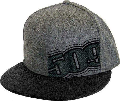 New 509 stitch flat bill hat snapback snowmobile  gray / black 509-hat-stf