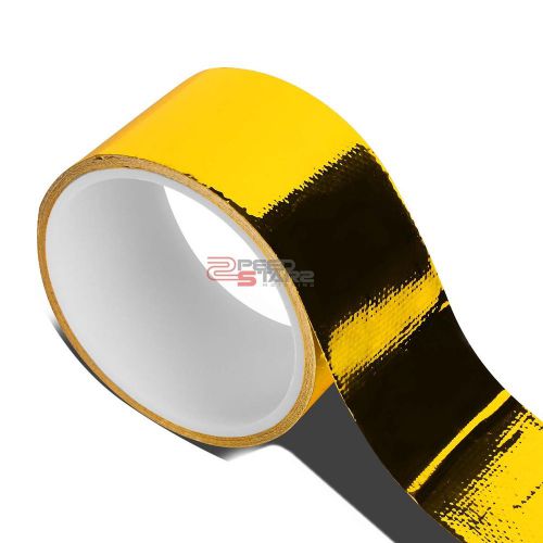 15ft/180&#034;l 2&#034;self adhesive exhaust heat shield wrap protection tape roll gold