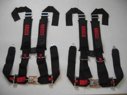 Polaris xp900 1000  utv seat belt 3&#034;x3&#034; 4 point, 2 front phone bag-black (2 set)