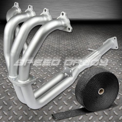 Stainless ceramic coated exhaust header+gasket for 92-96 prelude h23a1+heat wrap