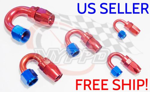 Nyppd swivel oil fuel/gas hose end fitting red/blue an-12, 180 degree 17/16 12 u