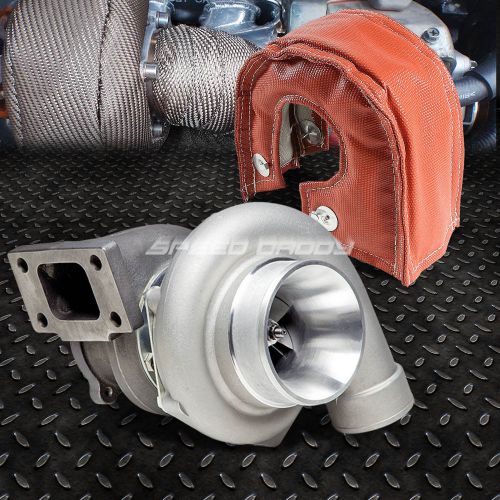 Gt35 t3 ar.70 4-bolt-downpipe float bearing turbocharger/turbo+red heat blanket