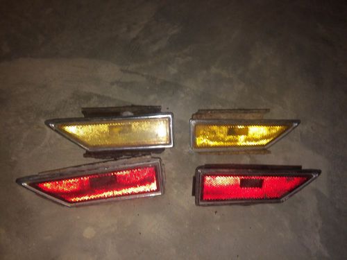 70-72 olds cutlass 442 front rear side marker lights lenses red yellow pair