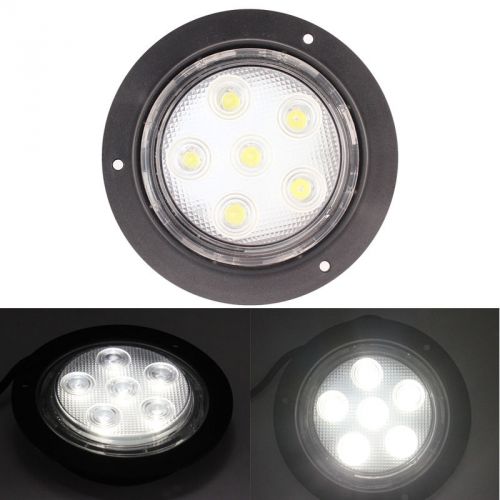 1x white truck trailer round led light stop tail back up reverse fog rear light