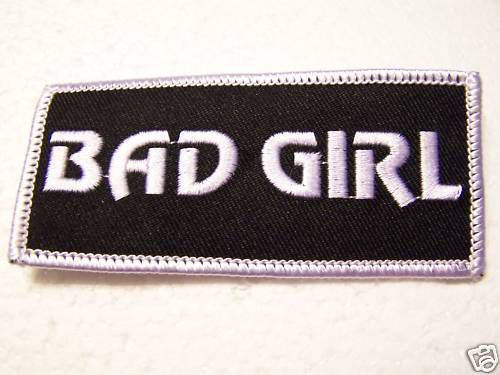 #0116 motorcycle vest patch bad girl for the lady rider / biker