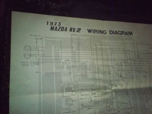 1973 &#039;73 mazda rx-2 rx2 wiring diagram chart factory original huge 17&#034; x 43&#034;