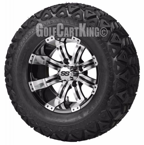 &#034;tempest&#034; black/mach 12&#034; rim w/23&#034; blacktrail lifted golf cart tire/wheel combo