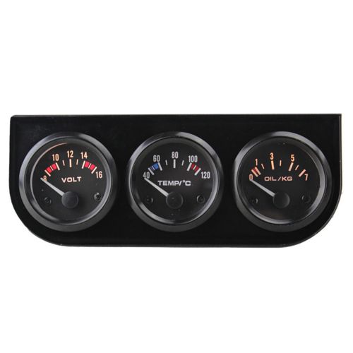 52mm triple gauge 3 in 1 car voltmeter+water temp gauge+oil press measure sensor