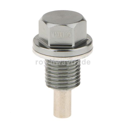 M12x1.25 anodized magnetic engine oil pan drain bolt plug for toyota gray