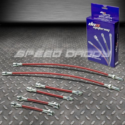 Front+rear stainless steel hose disc brake line 93-98 vw golf/jetta mk3 1h red