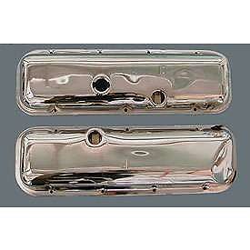 Wysco chrome 62-72 bb chevy valve cover-short baffeled p/n wa9504