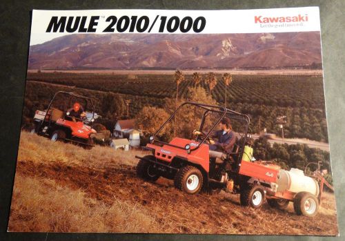 Vintage original 1992 kawasaki mule 2010/1000 atv sales brochure 4 pages  (691)