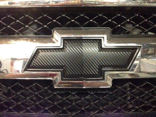 (2)5x10 3d carbon fiber vinyl bow tie emblem overlays decal wrap universal chevy